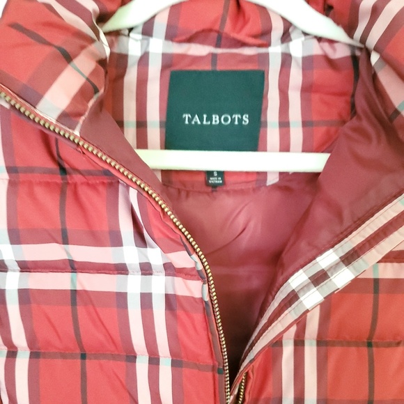 Talbots  Plaid Puffer Vest - Picture 4 of 8